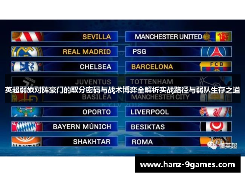 英超弱旅对阵豪门的取分密码与战术博弈全解析实战路径与弱队生存之道